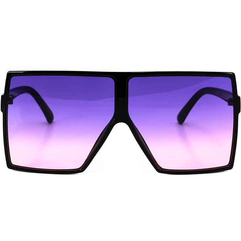 Oversized Exaggerated Flat Top Huge Shield Square Sunglasses  display picture 2