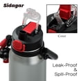 thumbnail image 6 of Sidagar 32 oz Vintage Stainless Steel Insulated Water Bottle with Straw Lid and Handle, Leakproof, Cool Silver Grey, 6 of 10