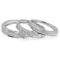 thumbnail image 2 of 0.33 Carat (ctw) Round White Diamond Men & Women's Micro Pave Engagement Ring Trio Bridal Set 1/3 CT, 2 of 4
