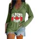 thumbnail image 1 of MHFRRA Camiseta Informal de Manga Larga con Cuello En V y Estampado Canadiense para Mujer Verde, 1 of 4