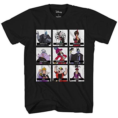Disney Villains Shirt Men's Villain Mugshot Emotions Graphic TShirt