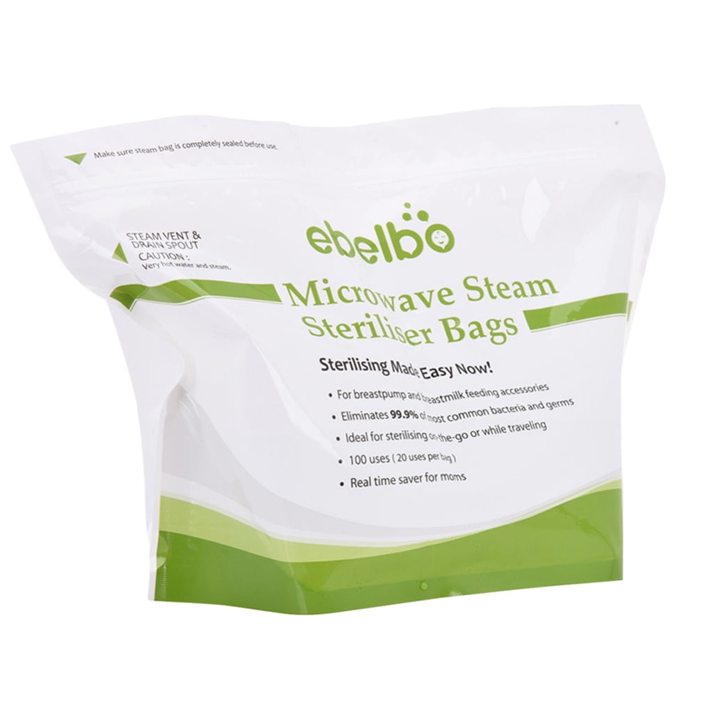 5pcs Microwave Steam Sterilizer Bags Quick Clean Baby Bottles Soothers