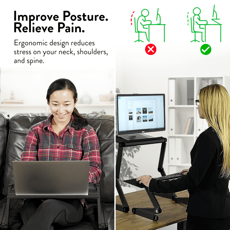 WorkEZ Executive Laptop Stand for Desk Adjustable Height computer lap desk for laptop aluminum laptop cooling stand adjustable laptop desk for bed
