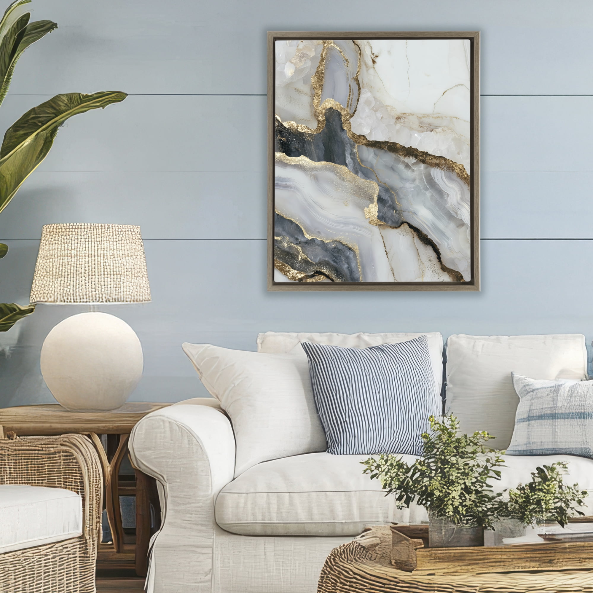 Stupell Industries Elegant Touch of Gold Brown Framed Floater Canvas Wall Art, design by Svetlana Aleynikova