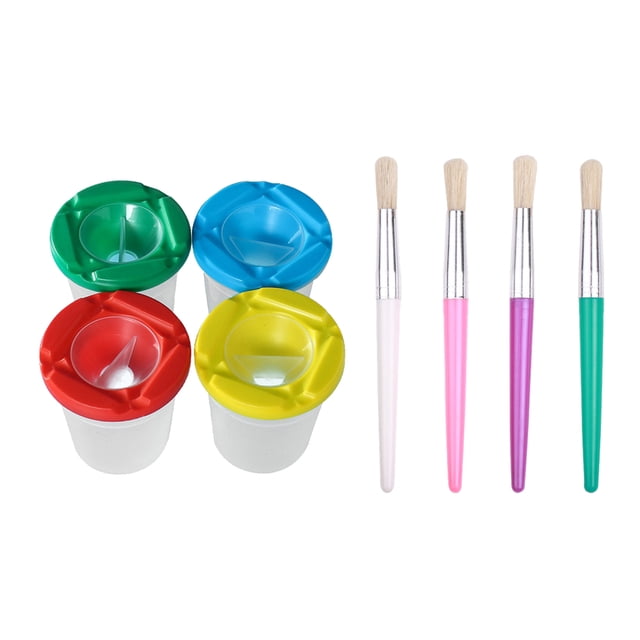 OUNONA 8pcs Brushes Round Head Assorted Color Plastic for Painting Tool Supplies