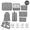 Premium Gray, variant on 7-Piece Khaki Travel Packing Cubes, Luggage Organizer Bags