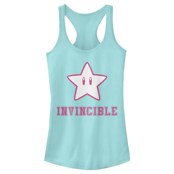 Junior's Nintendo Super Star Invincible Racerback Tank Top Cancun X Large