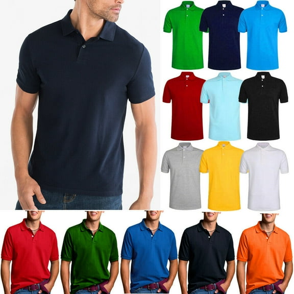 Mens Polo Shirts Short Sleeve Casual Solid Stylish Dry Fit Performance Designed Collared Golf Polo Shirts for Men