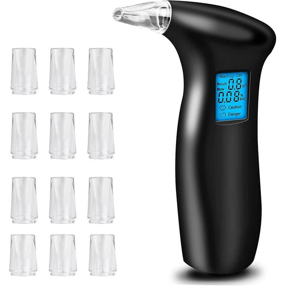 Portable Breathalyzer To Test Alcohol, Professional Digital Alcohol Tester With 12 Mouthpieces, Quick Response