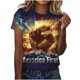 thumbnail image 1 of Tops de Ajuste Suelto para las Mujeres Sudadera Casual Impresa Manga Corta Cuello Redondo Superior, Poliéster, 1 of 5