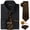 Black and Gold, variant on Solid Colors Mens Dress Shirt Matching Tie Set Formal Business Wedding Shirts Long Sleeve Button Down Casual White Pink 6PCS