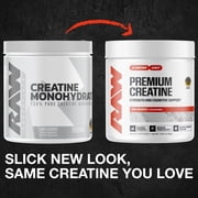 RAW Nutrition Essential 100% Pure Creatine Monohydrate Powder, Unflavored, 50 Servings