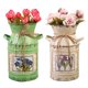 thumbnail image 1 of 2 piezas de macetas de hierro para arreglos de mesa de estilo rústico, para regalar, para bodas, estilo rural, verde y beige, 1 of 8