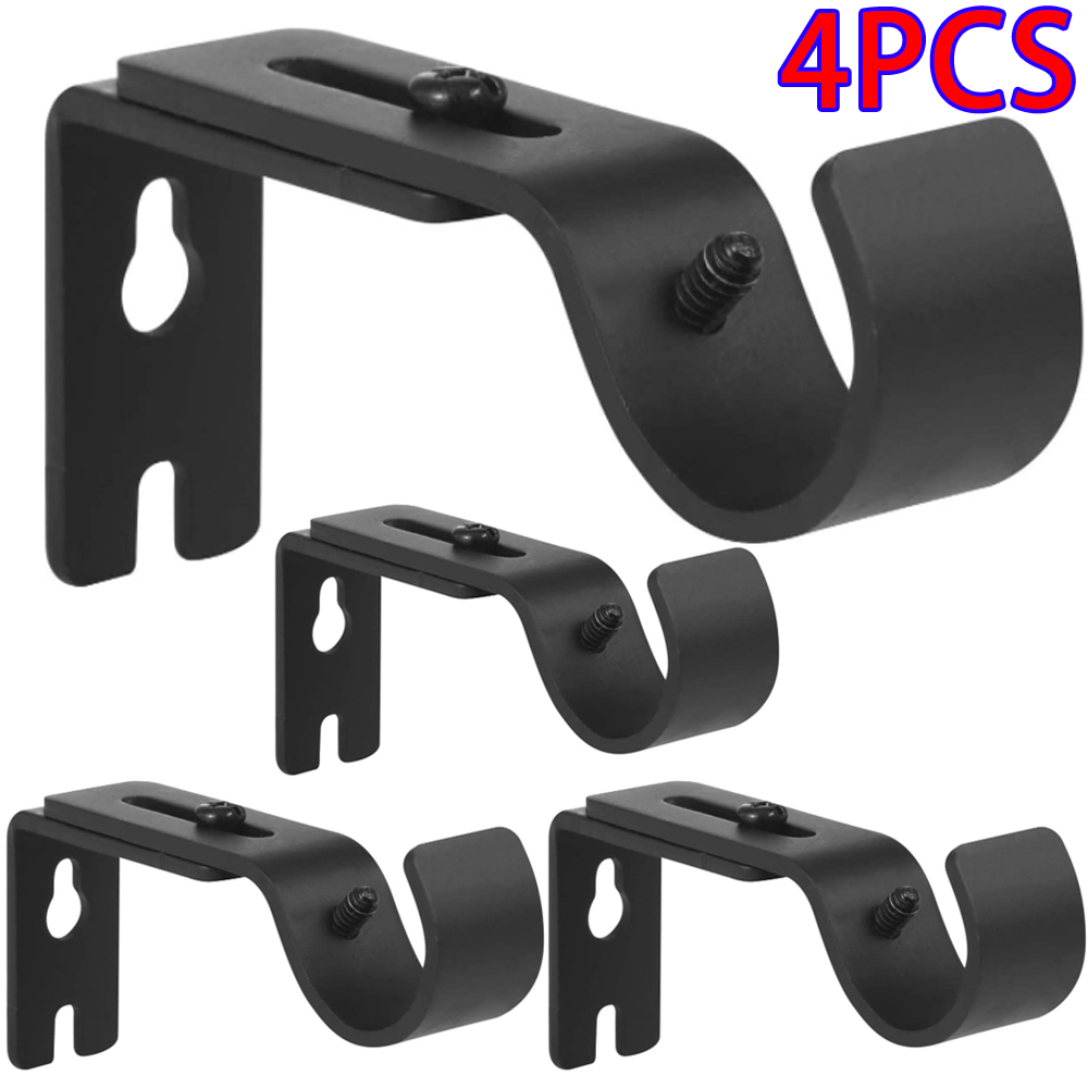 Skycarper 4pcs Adjustable General Curtain Rod Brackets Valance Bracket