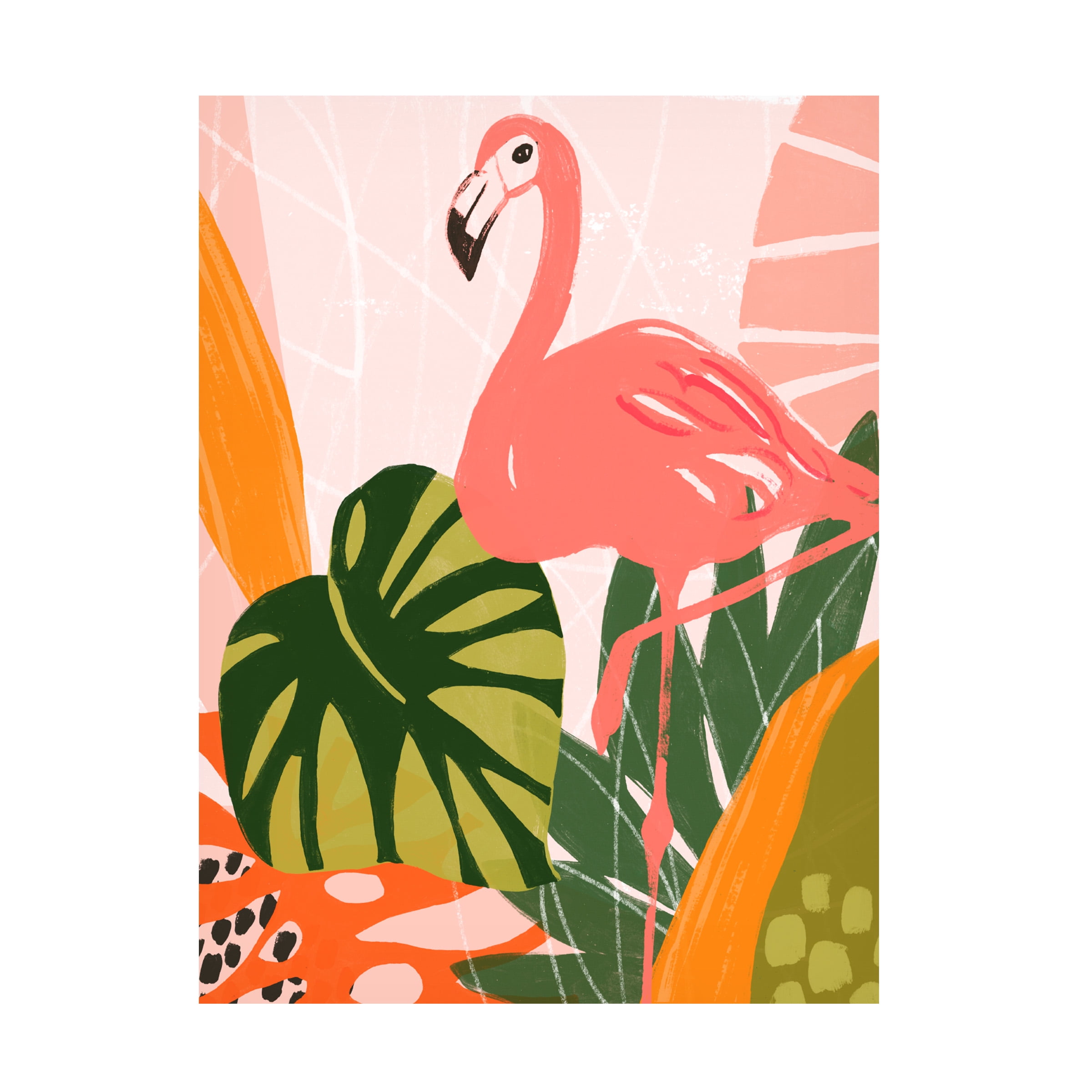 June Erica Vess Jungle Flamingo I Canvas Art
