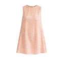 thumbnail image 7 of ClodeEU Women's Plaid Crewneck Sleeveless Dress with Back Zipper ,Casual Summer Midi Dress Orange,Women's Plus M, 7 of 7