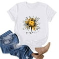 thumbnail image 4 of Women's Short Sleeve Crew Neck Sunflower Graphic Printed Summer Tee Vintage T Shirt Cotton Tops Novelty Shirt 2025, 4 of 5
