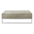Safavieh Eartha Outdoor Concrete Square Coffee Table Dark Grey