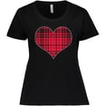 thumbnail image 3 of Inktastic Red Plaid Heart Women's Plus Size T-Shirt, 3 of 5