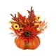 thumbnail image 1 of Calabaza artificial con flores Decoración de Acción de Gracias Decoración de fiesta Centros de mesa Otoño Calabazas de espuma artificial para boda Estilo B, 1 of 8