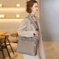 thumbnail image 7 of URSOFINE Women's Waterproof Laptop Tote Bag 16 Inch - Lightweight Nylon Work Briefcase with Luggage Strap & Multi-Compartment Organizer for Daily Commute & Travel, Khaki, 7 of 7
