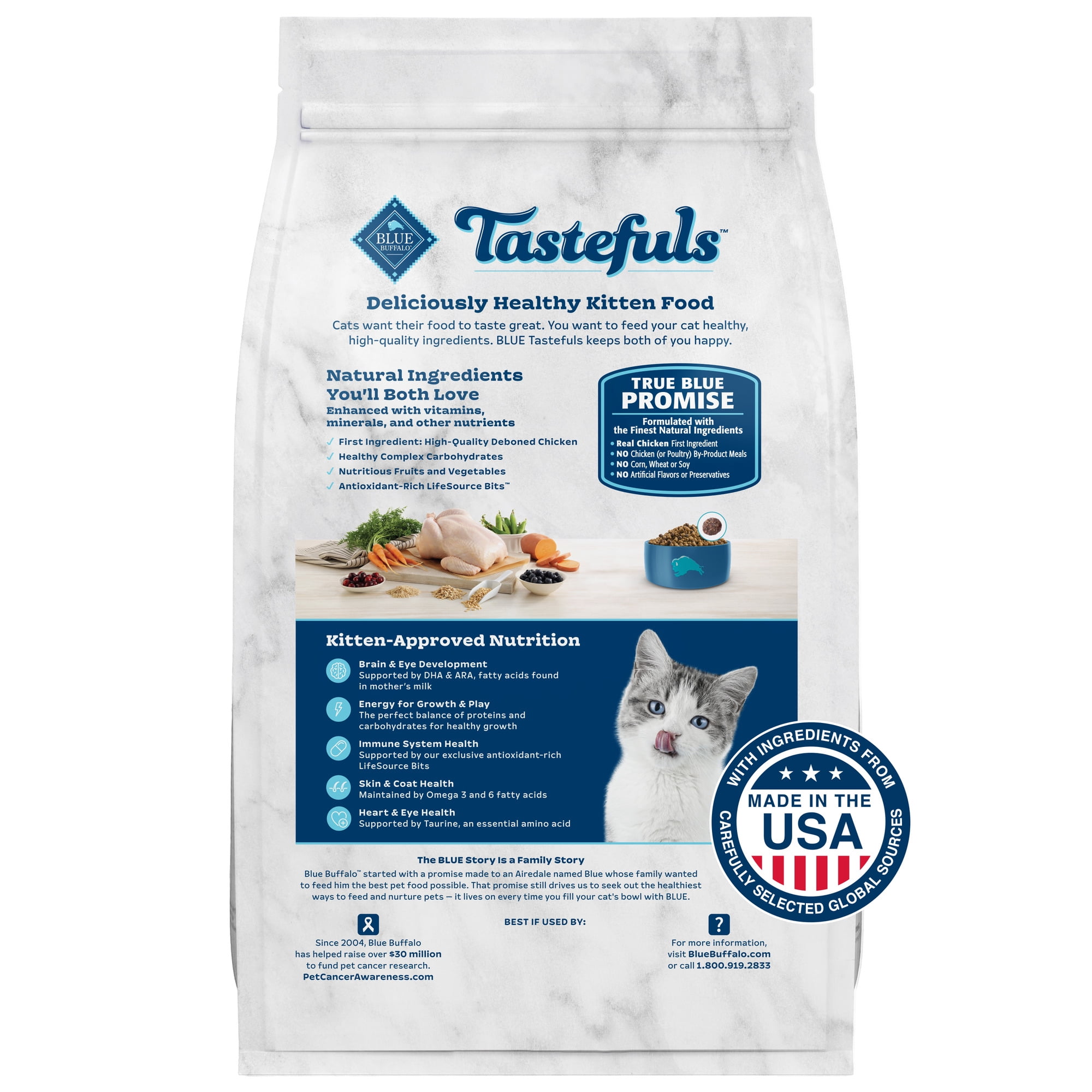 Blue Buffalo Tastefuls Dry Cat Food, Hairball Control, Chicken and Brown Rice, 5-lb. Bag