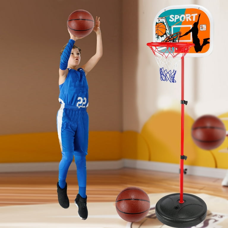 Kids Basketball Hoop Adjustable Height 2.9 ft-6.2 ft Toddler Basketball  Hoop for Kids Indoor Outdoor Play Mini Portable Kids Basket Ball Goal  Backyard