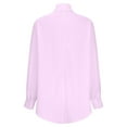 thumbnail image 4 of Babysbule Womens Long Sleeve Tops Fashion Women's Loose Buttons Solid Lapel Long Sleeves T- Blouse Tops, 4 of 6
