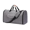 thumbnail image 3 of Bolso de lona, ​​bolso de viaje para traje, bolso de mano para ropa, bolso de hombro ligero para hombres, bolso de viaje de gran capacidad resistente Gris, 3 of 10