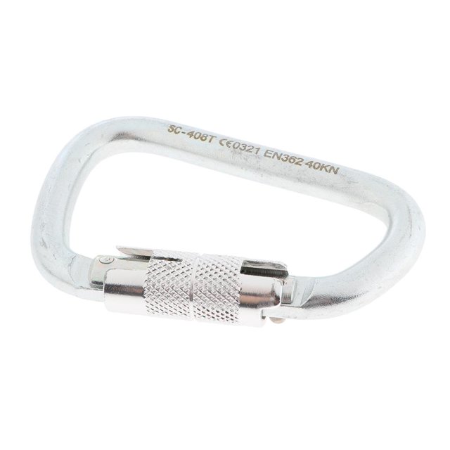 Durable 40KN Protección para escalada en roca Mosquetón de bloqueo automático Ligero y fuerte