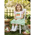 thumbnail image 6 of Miaouyo Toddler Baby Girl Easter Dress Flying Sleeve Crew Neck Carrot Embroidery Plaid Print A Line Dress, 6 of 9