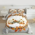 thumbnail image 2 of Feelyou Autumn Leaf Flower Bedding Comforter Set for Child, Halloween Fall Pumpkin Twin Comforter Sets, Rustic Wooden Plank Reversible Bedding Set, Breathable Home Decor, 2-Piece, 2 of 8