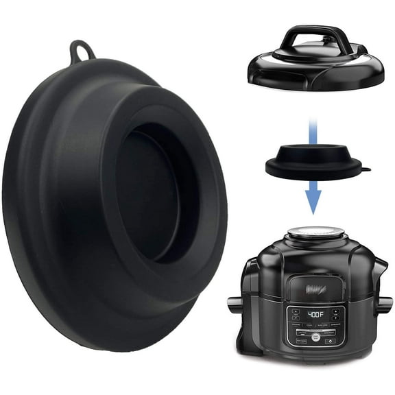 Limei Silicone Lid Stand, Silicone Pressure Cooker Lid Holder Accessories For Ninja Foodi Pressure Cooker and Air Fryer 5 Qt, 6.5 Qt and 8 Quart (Black)