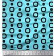 thumbnail image 1 of Soimoi Blue Poly Georgette Fabric Square Geometric Fabric Prints By Yard 42 Inch Wide, 1 of 3