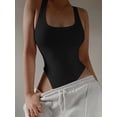 thumbnail image 4 of Body de punto sin mangas para mujer, Tops sexys ajustados con hombros descubiertos, corpiño informal de calle para discoteca, 4 of 5