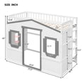 thumbnail image 2 of Harper & Bright Designs Twin Size House Loft Bed with Window and Door, Solid Wood Playhouse Loft Bed Frame with Full Length Guardrail, White+gray, 2 of 15