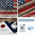 thumbnail image 2 of Fsddascl Vintage American Flag Blackout Curtains for Bedroom/Living Room, Thermal Insulated Kitchen Curtains, Blue Star Red Striped Wooden Grommet Darkening Window Treatment Drapes 42"x63"x2, 2 of 6