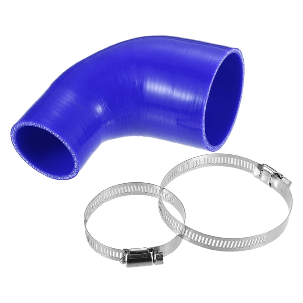 1 acoplador universal de manguera de silicona con codo de 90 grados de di?metro interior de 2" a 2.99" de di?metro interior. manguera de tuber?a de admisi?n de intercooler turbo para coche. silicona azul Unique Bargains Manguera de silicona para intercooler