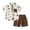 Beige, variant on Toddler Boys Outfits Sets 2 Piece Summer Casual Gentleman style Clothes Breathable Shirts + Shorts Sets Outdoor Activities Daily Wear