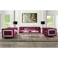 thumbnail image 5 of ACME Heibero Velvet Tufted Sofa with 2 Pillows in Burgundy, 5 of 7