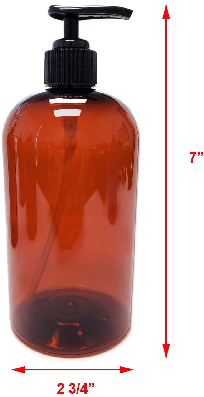 Details about   New 24 Count Case of 16 Oz Plastic Bottles with Twist Top Dispenser Dark Amber 