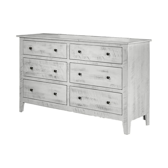 Farmhouse Solid Wood 6 Drawer Dresser