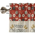 thumbnail image 5 of Merry Christmas Kitchen Window Curtain Set with Tiers and Valance, 3 Pieces Rod Pocket Valances Christmas Ball Snowflake Red Vintage Window Treatment Semi Sheer Kitchen Bedroom Decor (52"W x 18"L), 5 of 6