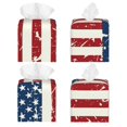 thumbnail image 2 of Balery Vintage American Flag Porta Pañuelos de Cuero con Estampado – Funda Moderna Cuadrada para Caja de Pañuelos, Dispensador 5x5x5'', 2 of 7