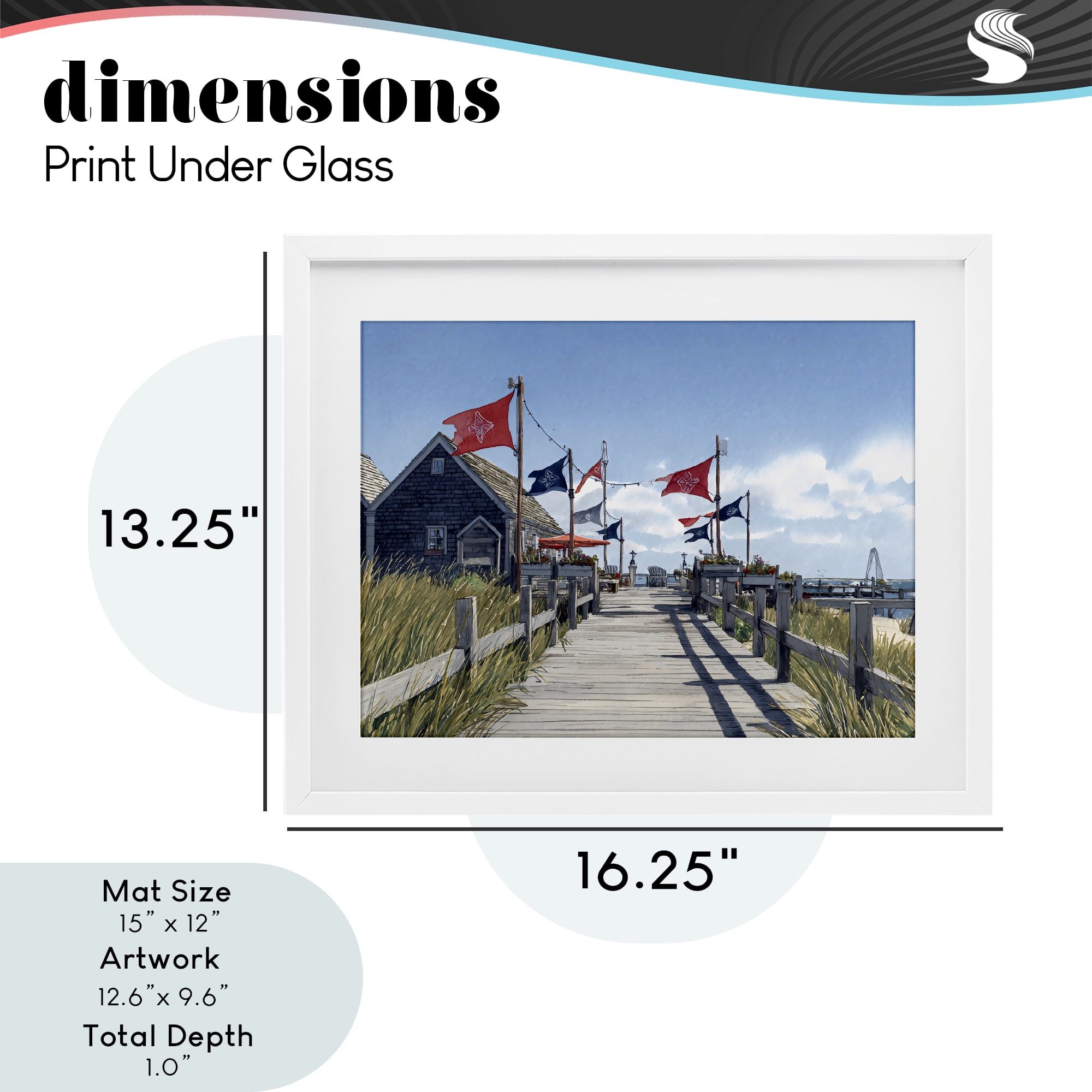 Stupell Industries Summer Boardwalk Stroll White Framed Print Under Glass, design by Franklyn Gregory