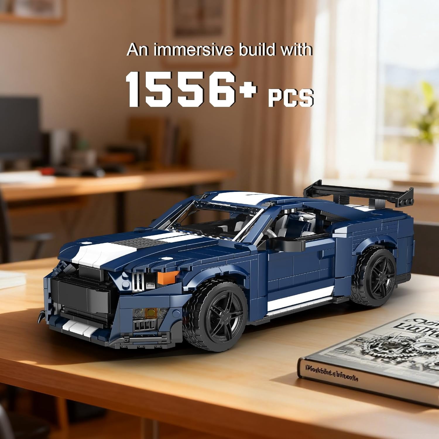 Sports Car Building Block Kits, MOC Supercar Racing Car Model Building Sets, Gift for Collections Enthusiasts (1556+ Pieces, Static Version)