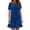 Blue Dress, variant on Plus Size Women's Ribbed Velvet Ruffled Hem Mini Dress Round Neck Short Sleeve Solid Casual T-Shirt Dress Cocktail Party Shift Dress Red