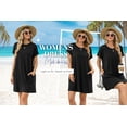 thumbnail image 6 of TEMOFON Womens T Shirt Dresses Summer Short Sleeve Loose Tunic with Pocket Casual Swing Dress Fashion Sundress Solid color Black Size XL, 6 of 9