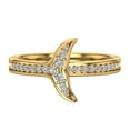 thumbnail image 4 of 0.26 ct tw Fish-Tail Design Shank Eternity Band Wedding Ring 14K Gold (G,SI), 4 of 5
