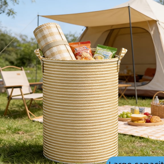 Large Folding Laundry Basket, Heavy Duty Collapsible Clothes Hamper, 90L Capacity Portable Storage Bin for Clothes, Toys, Bedroom Bathroom